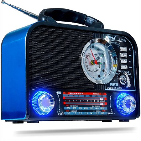 Rádio Portátil Lelong LE-643 AM/FM 3W Azul