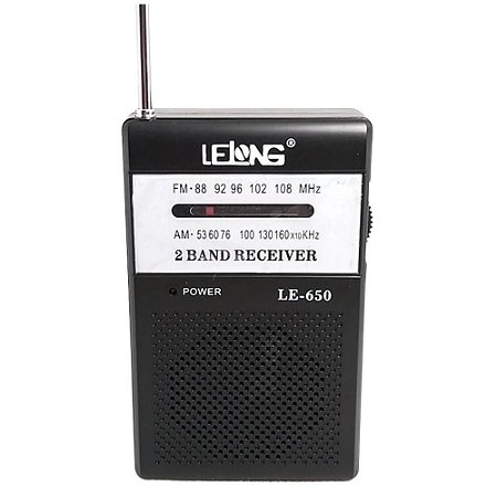 Rádio Portátil Lelong LE-650 AM/FM Preto