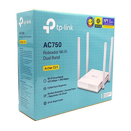 Roteador Tp-Link C21 AC750 4 Antenas