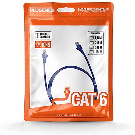 Cabo Rede Patch Cat6 Plus Cable 1.5 Mts Azul