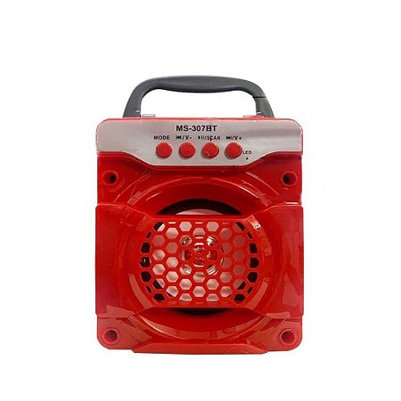 Caixa de Som Bluetooth Speaker MS307BT 6W Vermelha