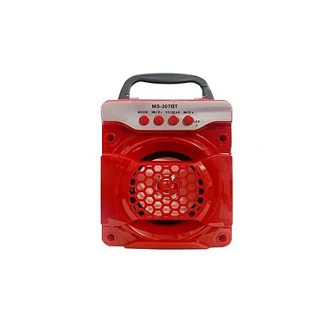 Caixa de Som Bluetooth Speaker MS-307BT Vermelho