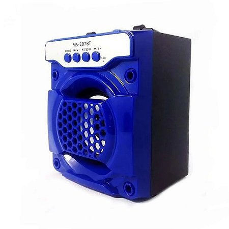 Caixa de Som Bluetooth Speaker MS-307BT Azul