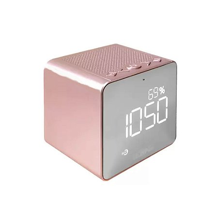 Rádio Relógio Caixa de Som Lelong LE-673 Rose