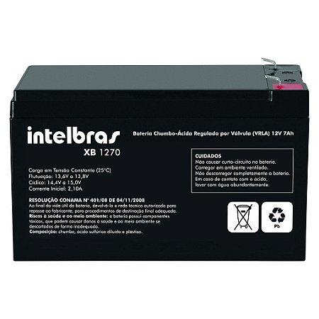 Bateria Selada VRLA XB1270 12V 7,0AH Intelbras