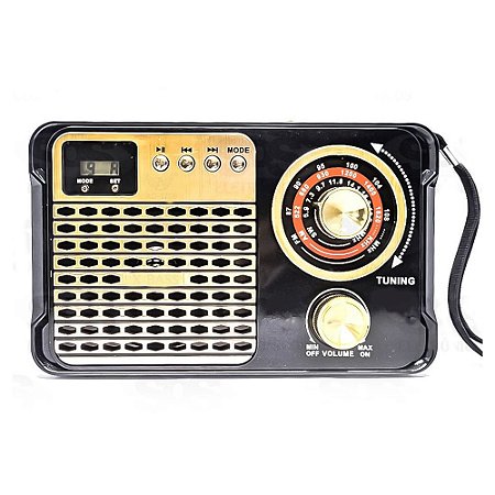 Rádio Portátil Kapbom KA-8706 FM/AM/SW 3W Preto