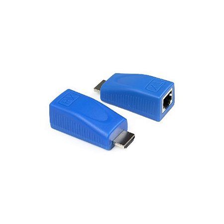 Adaptador Conversor RJ45 x HDMI Pluscable ADP-HDMIRJ45 30M Azul
