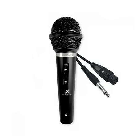 Microfone Dinâmico X-Cell com Cabo XC-MI-02 Preto