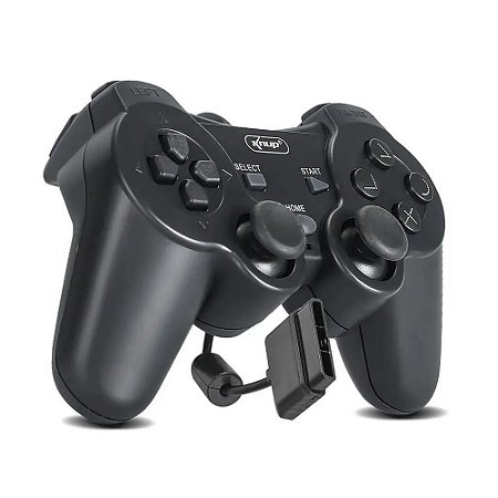 Controle Playstation 2 Knup KP-GM015 com Fio Preto