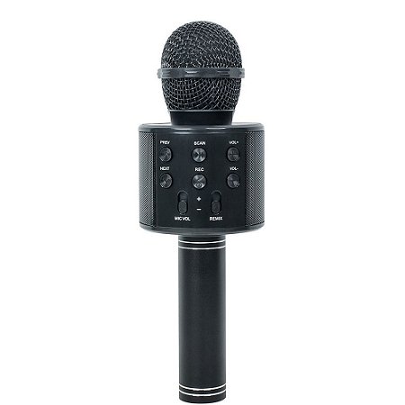 Microfone Karâoke WS-858 sem Fio Preto