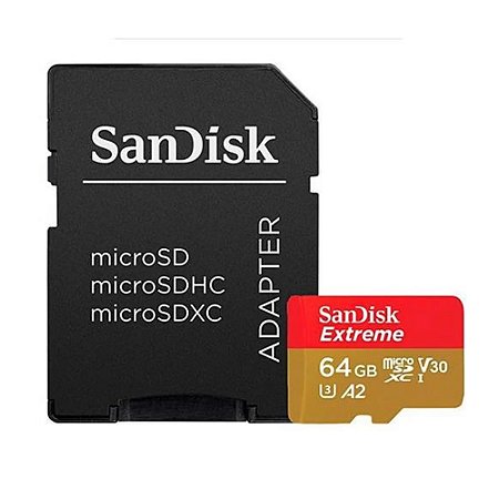 Cartão Memória Micro SD SanDisk Extreme A2 64GB/170MBs