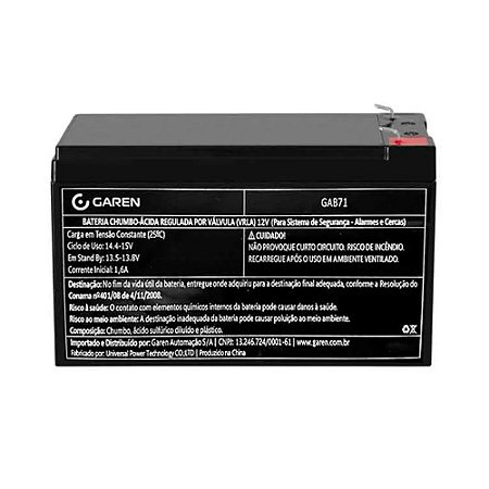 Bateria Selada Garen GAB71 12V
