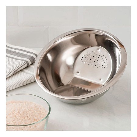 Escorredor de Arroz em Inox Em Casa Tem 25CM