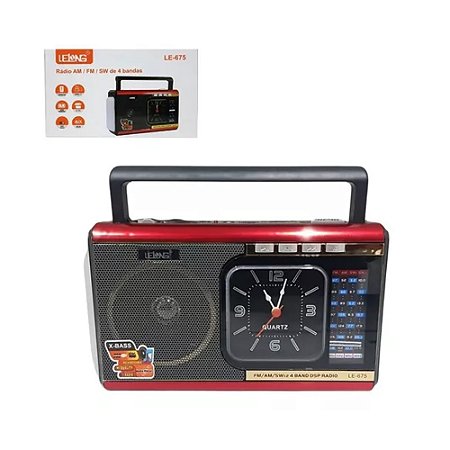 Rádio Portátil Lelong LE-675 AM/FM/SW Vermelho