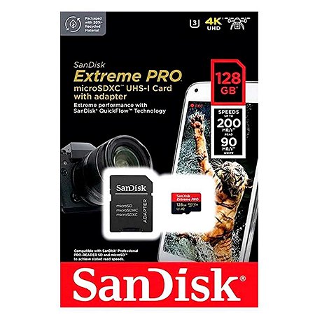 Cartão Memória Micro SD SanDisk Extreme Pro 128GB