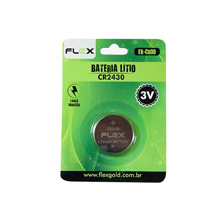 Pilha Botão Flex Lítio FX-CR09 CR2430 3V ( Unidade )