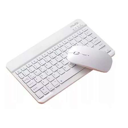 Teclado e Mouse sem Fio Bluetooth Eletro Mex EL-2102 Branco