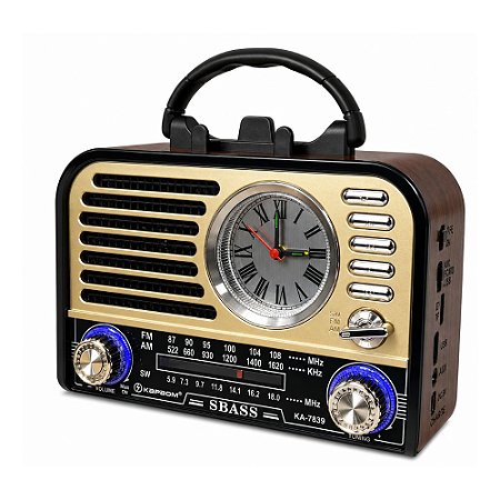 Rádio Portátil Kapbom KA-7839 AM/FM/SW Marrom Escuro
