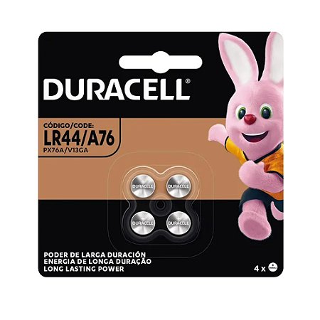 Pilha Botão Alcalina Duracell LR44/A76 1,5V ( Com 4 )
