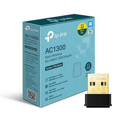 Adaptador Wireless Tp-Link T3U Nano AC1300 Mu-Mimo