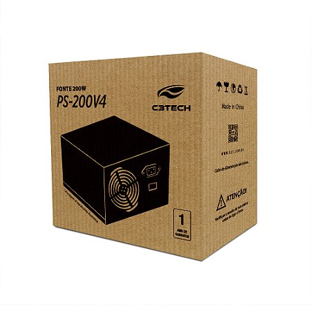 Fonte ATX C3Tech PS-200V4 200W Bivolt sem Cabo