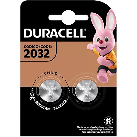 Pilha Botão Lítio Duracell CR2032 3V ( Com 2 )