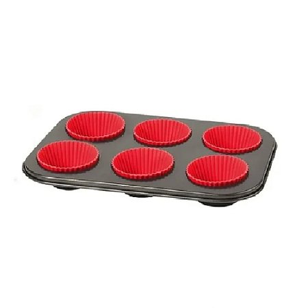 Forma Cupcakes Em Casa Tem Aço com Silicone