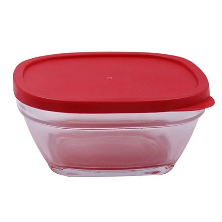 Pote Vidro Em Casa Tem com Tampa 680ML Vermelho