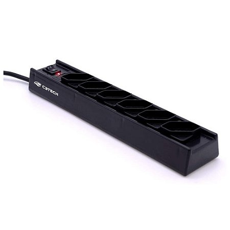Filtro Linha 6 Tomadas C3Tech FL-61BK 1 Metro Preto