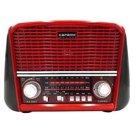 Rádio Portátil Kapbom KA-8807 FM/AM/SW Vermelho
