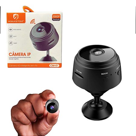 Mini Câmera IP Espiã H'maston CM-01 Preta
