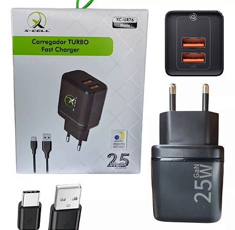 Carregador Turbo Tipo-C X-Cell XC-UR76 Preto