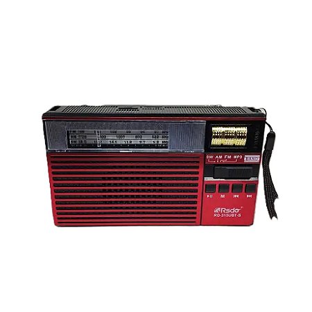 Rádio Portátil Rsdo RD-315UBT AM/FM/SW Vermelho