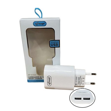 Carregador Knup KP-IC022 5W com 2 Usb Branco