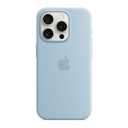 Capa Iphone 15 Silicone  Azul Bebe