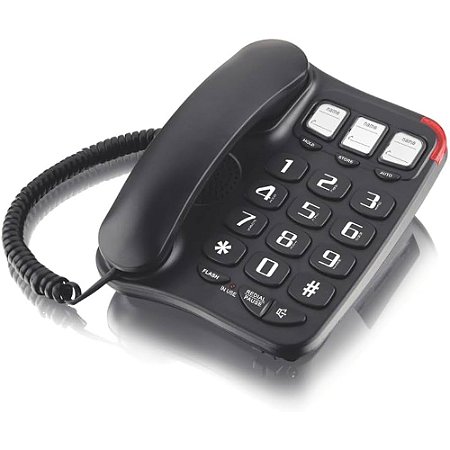 Telefone Elgin TCF2300 Com Fio Preto
