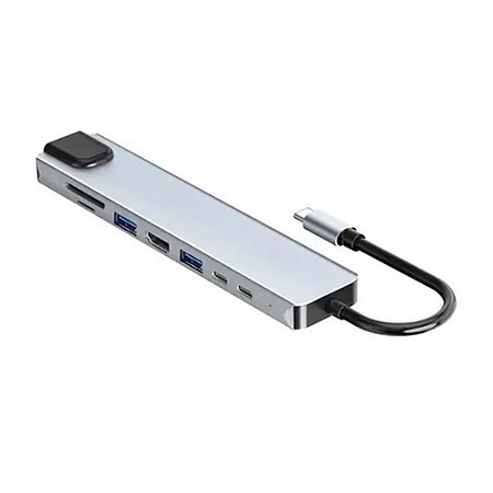 Adaptador Hub Tipo-C Minimen MM-91 3.0 Usb/Tipo-C/RJ45/Hdmi