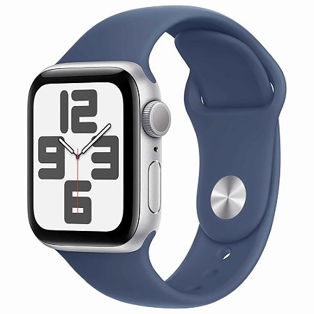 Apple Watch SE ( 2 ) 40mm MXED3LL/A Prata AI Denim SB M/L GPS