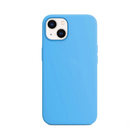 Capa Magsafe Iphone 13 Normal Couro Azul Claro
