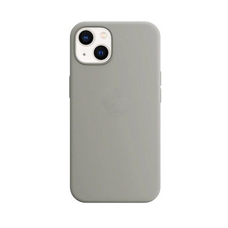 Capa Magsafe Iphone 14 Normal Couro Cinza