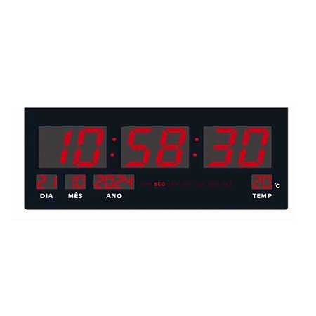 Relógio Parede Led Oásis OIH-6200 42cm Preto