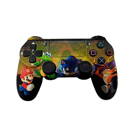 Controle PlayStation 4 CECHzC2U sem Fio Personagens de Jogos Preto