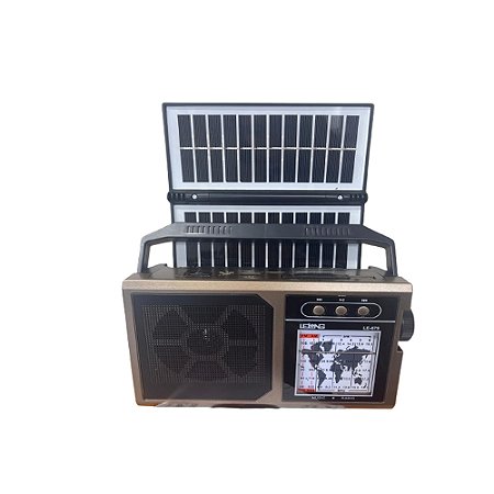 Rádio Portátil Lelong LE-679 FM/AM/SW Solar Champagne