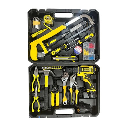 Kit Ferramenta com Parafusadeira 21V Bomvink Bom-9909