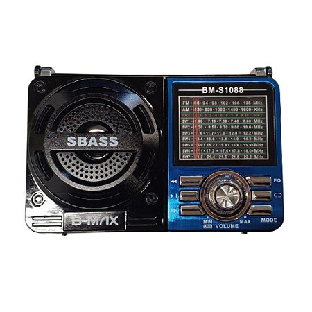 Rádio Portátil B-Max BM-S1088 Azul Bivolt