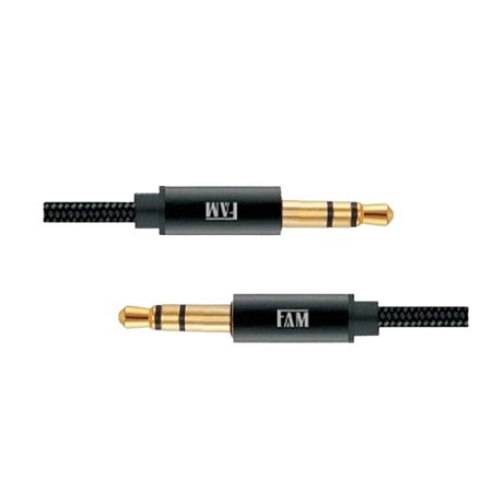 Cabo Áudio P2 St x P2 St Fam FCA-P22 Trançado Preto 1.8 MTS