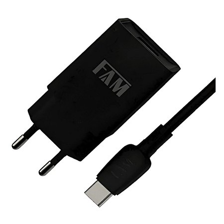 Carregador e Cabo Tipo-C FAM FKT-150C Preto