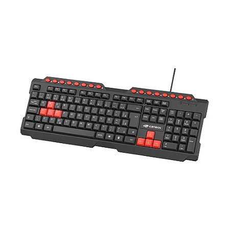 Teclado Gamer C3Tech KG-10 Preto e Vermelho com Fio