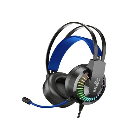Headset Gamer Imenso IMS-E1008 com Fio Preto e Azul
