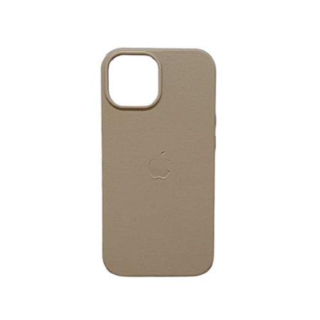 Capa Magsafe Iphone 15 Couro Cinza